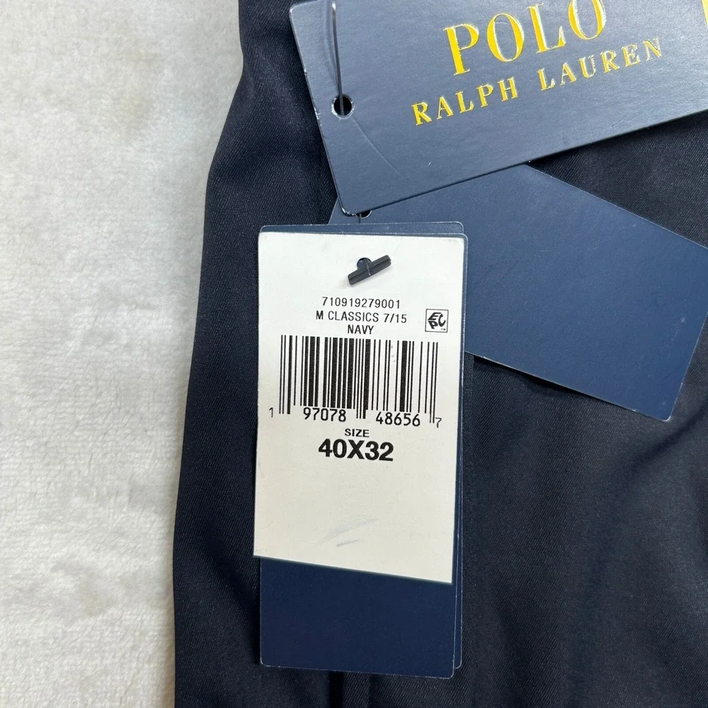 Polo Ralph‎ Lauren Performance Chino Pants Mens 40x32 Navy Blue Tailored Fit NEW
